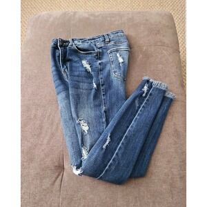 Nature Denim Distressed Skinny Jeans – Medium Wash Ripped Denim Size 5